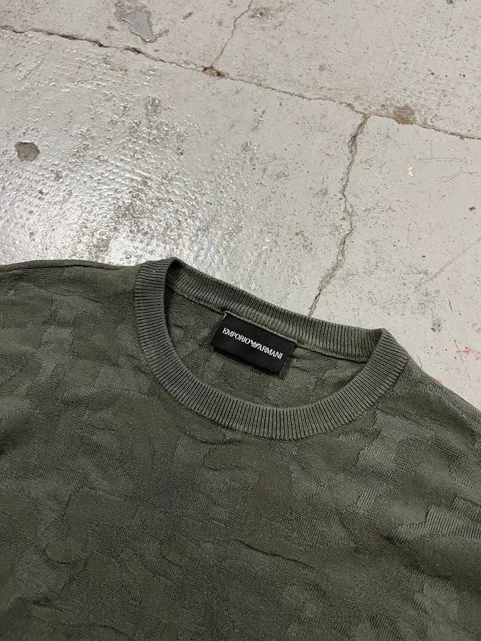 SS2020 Emporio Armani Camo Green Sweater kxBcOmg 3