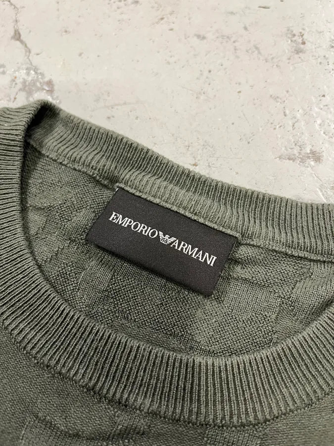 SS2020 Emporio Armani Camo Green Sweater kxBcOmg 7