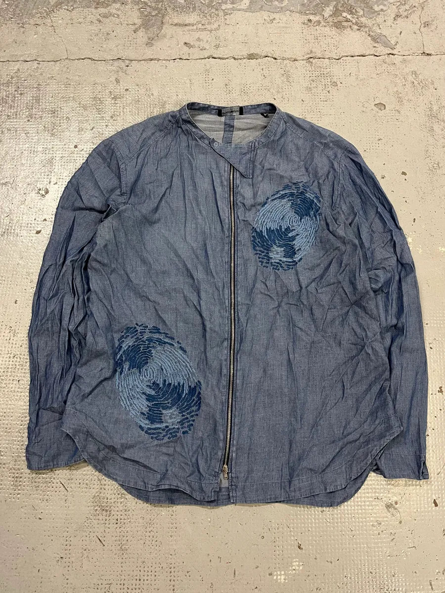 SS2020 Emporio Armani Embroidered Soft Blue Denim Jacket FINsPpX 0