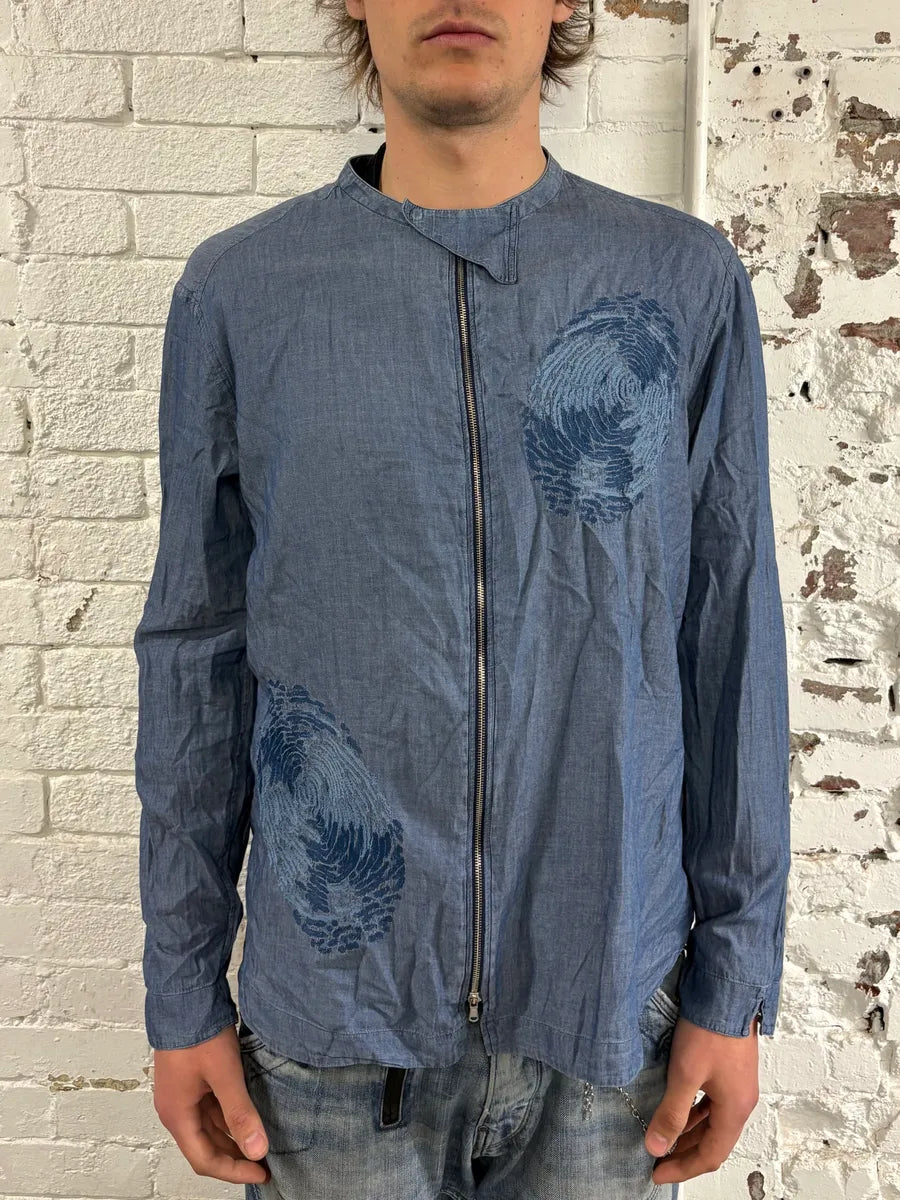 SS2020 Emporio Armani Embroidered Soft Blue Denim Jacket FINsPpX 1