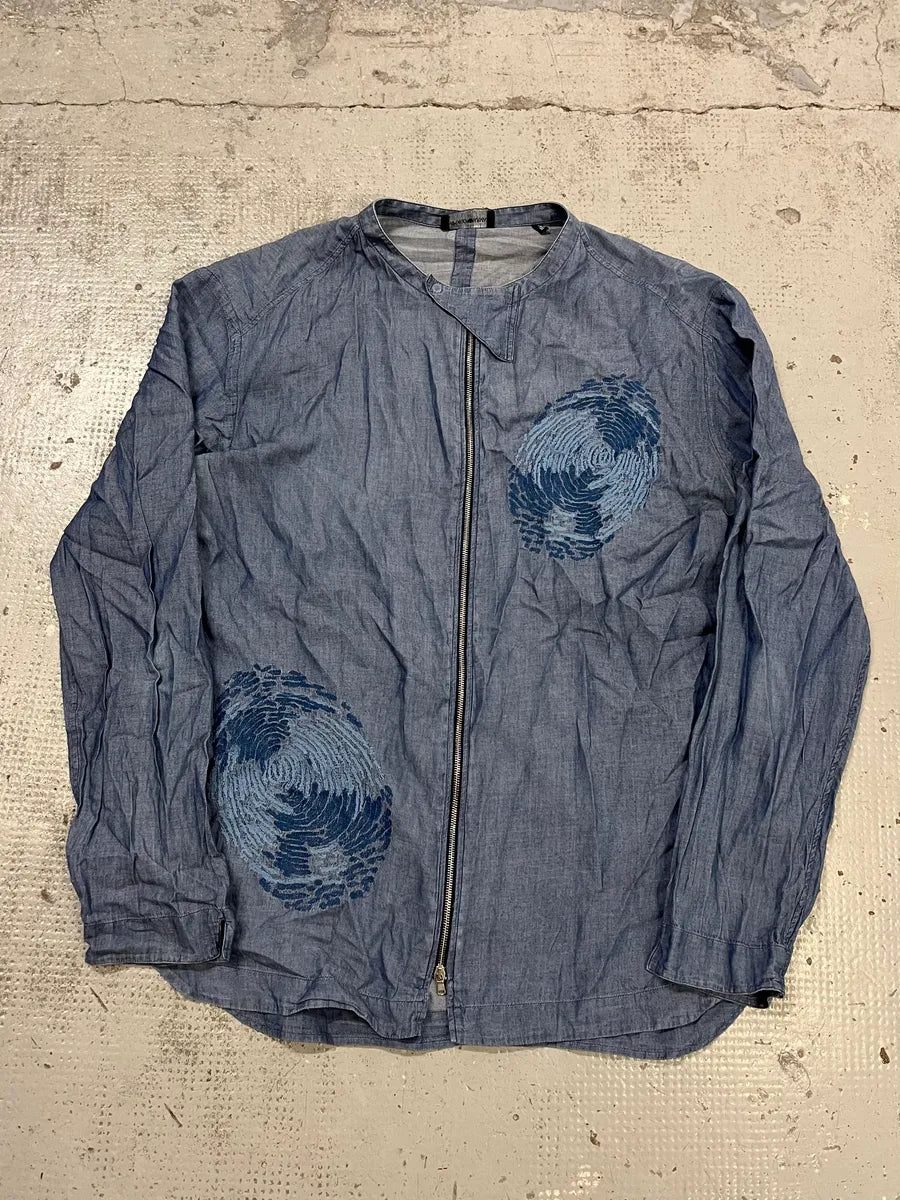 SS2020 Emporio Armani Embroidered Soft Blue Denim Jacket FINsPpX 3