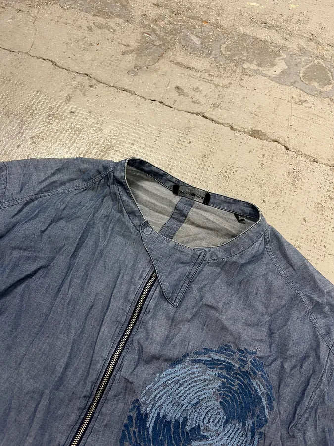 SS2020 Emporio Armani Embroidered Soft Blue Denim Jacket FINsPpX 4