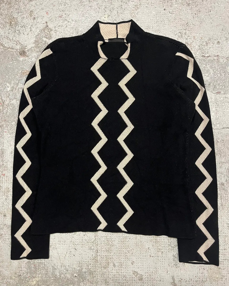 SS2020 Emporio Armani Geometrical Black Cozy Turtleneck (XS/S) JzdRqrr 0