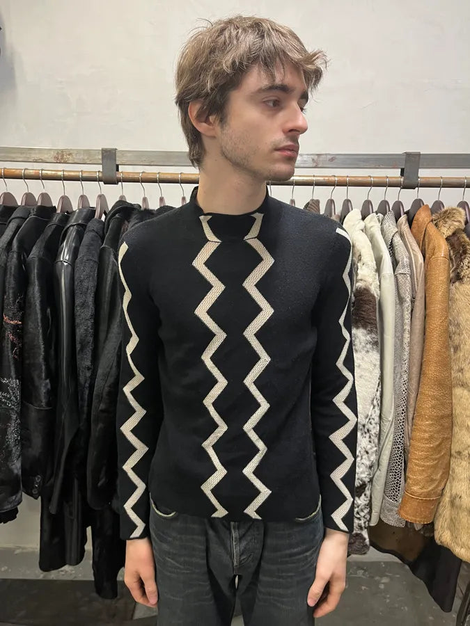 SS2020 Emporio Armani Geometrical Black Cozy Turtleneck (XS/S) JzdRqrr 1