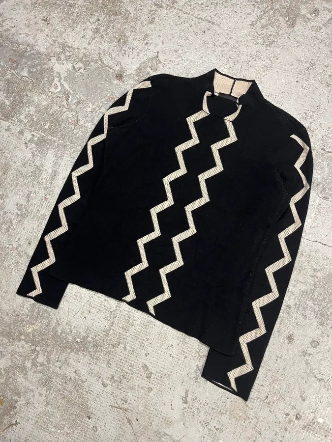SS2020 Emporio Armani Geometrical Black Cozy Turtleneck (XS/S) JzdRqrr 3