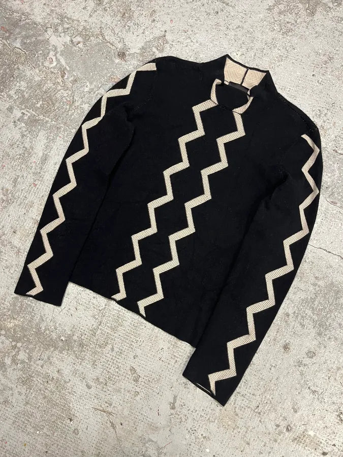 SS2020 Emporio Armani Geometrical Black Cozy Turtleneck (XS/S) JzdRqrr 4