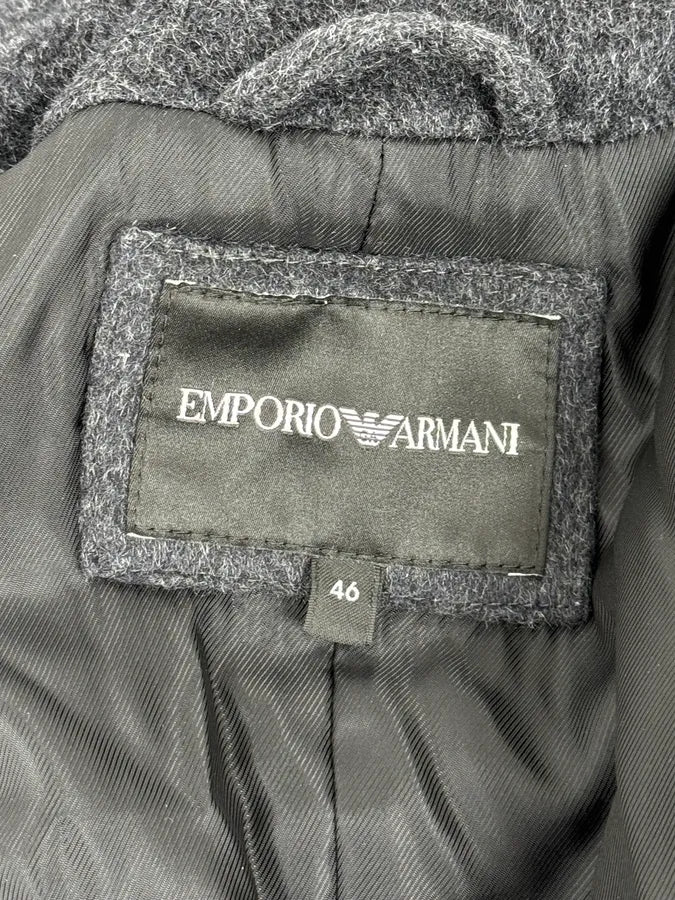 SS2020 Emporio Armani Grey Wool Classy Officer Duffle Coat GQpsqde 9