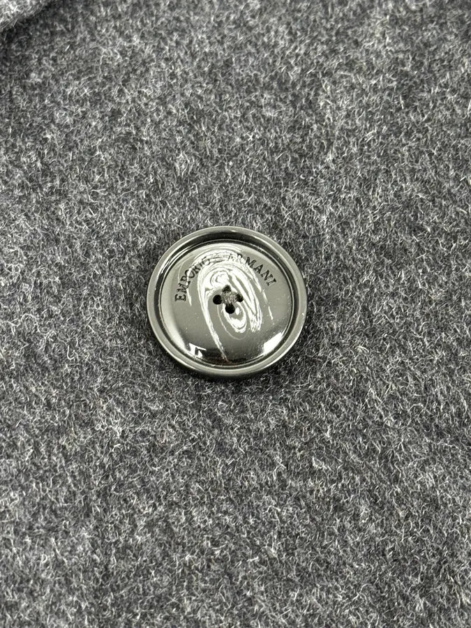 SS2020 Emporio Armani Grey Wool Classy Officer Duffle Coat GQpsqde 8
