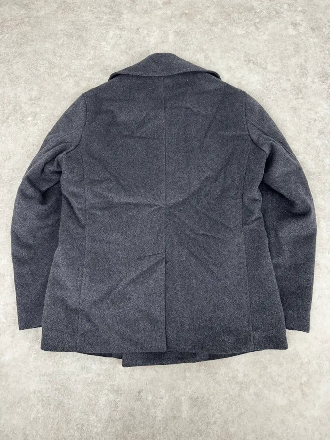 SS2020 Emporio Armani Grey Wool Classy Officer Duffle Coat GQpsqde 3