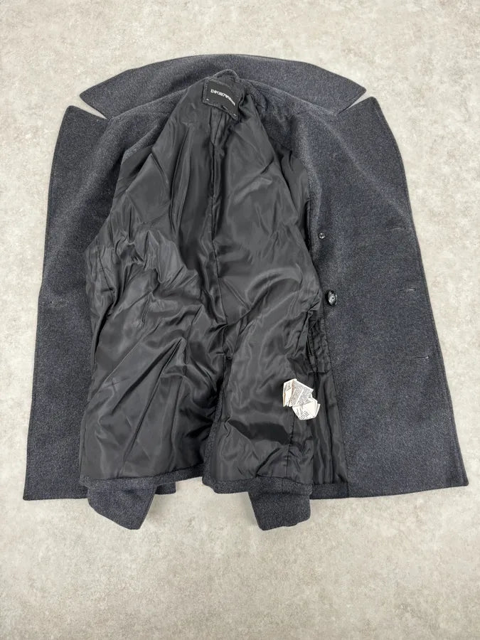 SS2020 Emporio Armani Grey Wool Classy Officer Duffle Coat GQpsqde 6