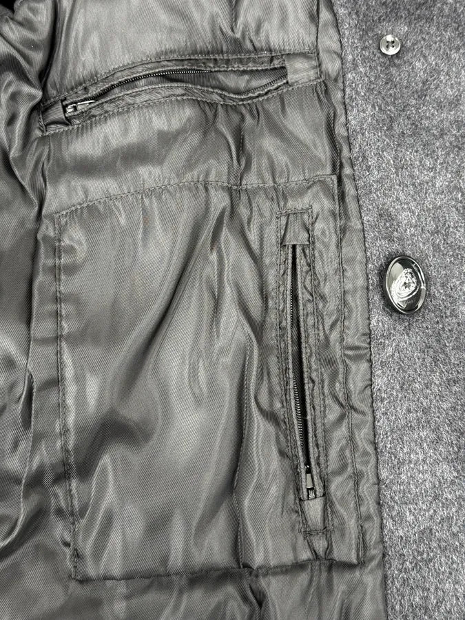 SS2020 Emporio Armani Grey Wool Classy Officer Duffle Coat GQpsqde 10