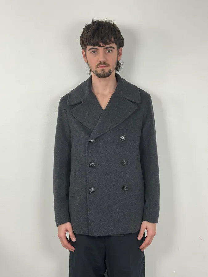 SS2020 Emporio Armani Grey Wool Classy Officer Duffle Coat GQpsqde 1