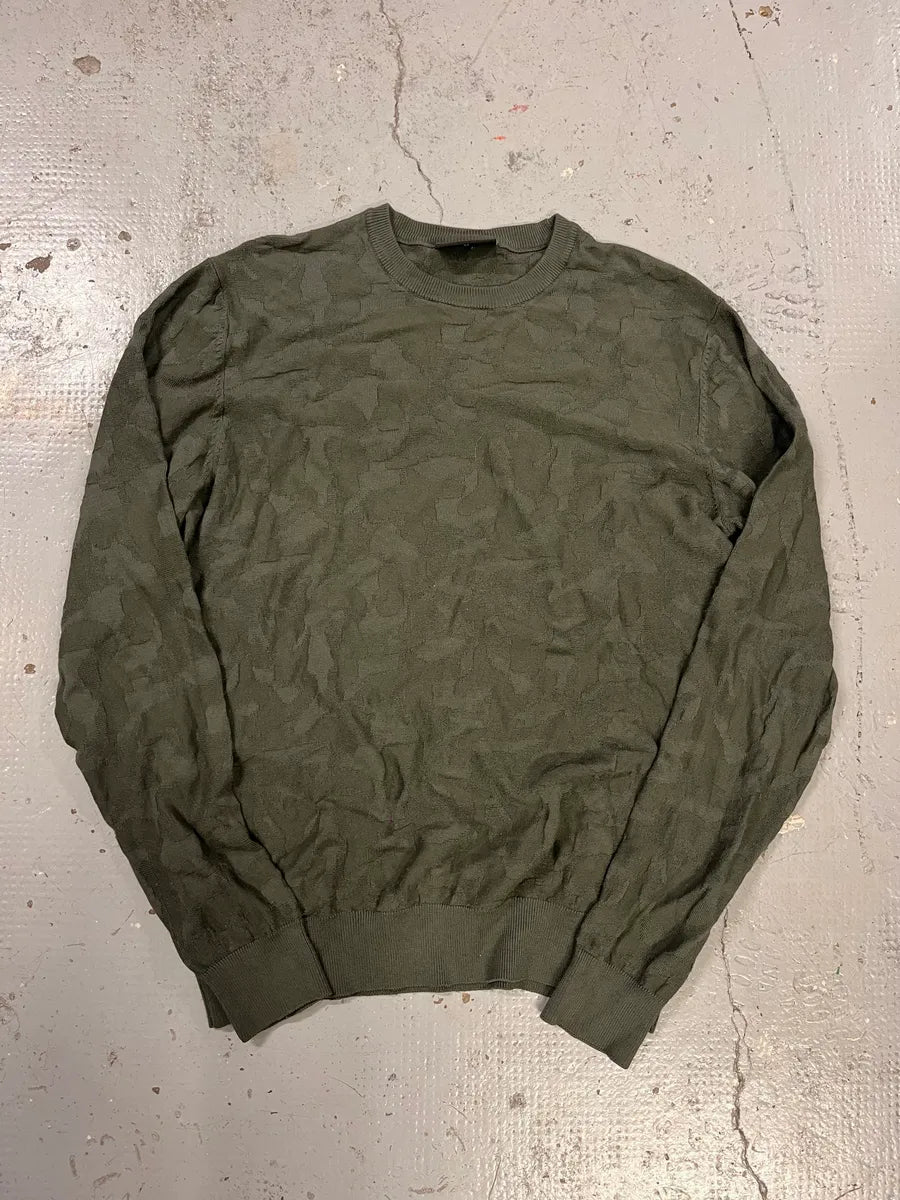 SS2020 Emporio Armani Military Relief Green Sweater rVrEEpT 3