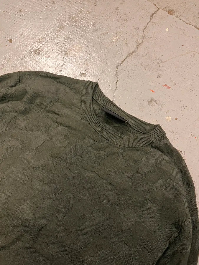 SS2020 Emporio Armani Military Relief Green Sweater rVrEEpT 4