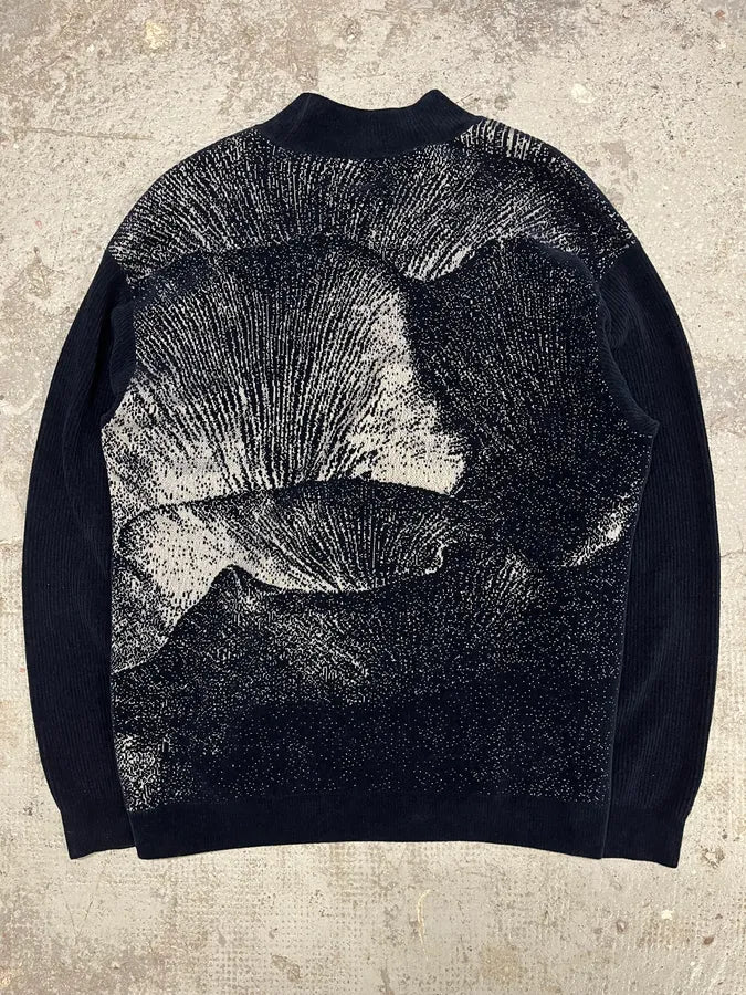 SS2020 Emporio Armani Mountain Landscape High Neck Navy Sweater (M/L) ryXzgDj 5