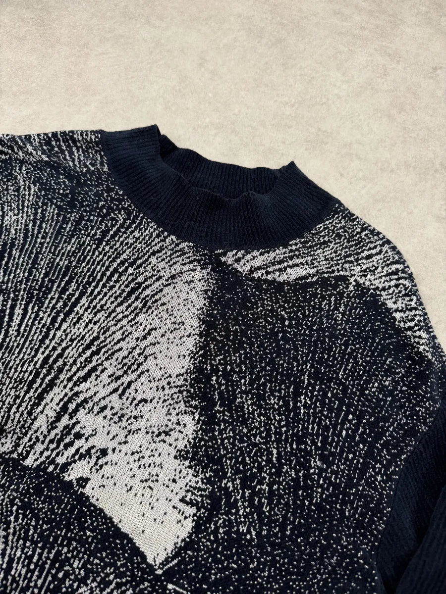 SS2020 Emporio Armani Navy Abstract Landscape Sweater tgQcFIN 8