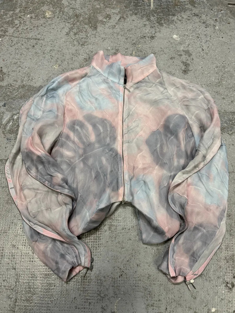 SS2020 Giorgio Armani Full Zip Runway Silk Cloudy Sky Bomber Jacket NCxomeh 1