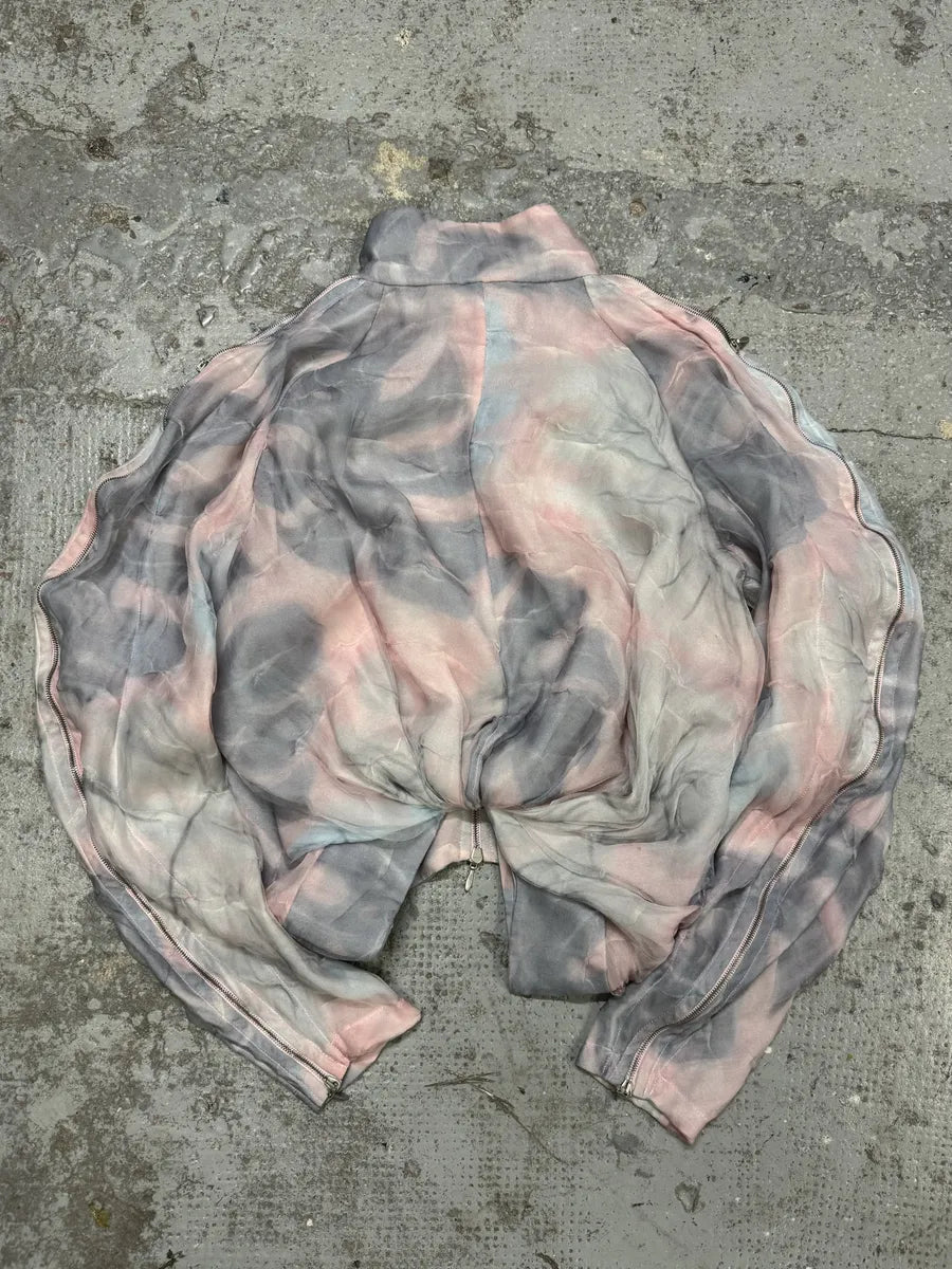 SS2020 Giorgio Armani Full Zip Runway Silk Cloudy Sky Bomber Jacket NCxomeh 2