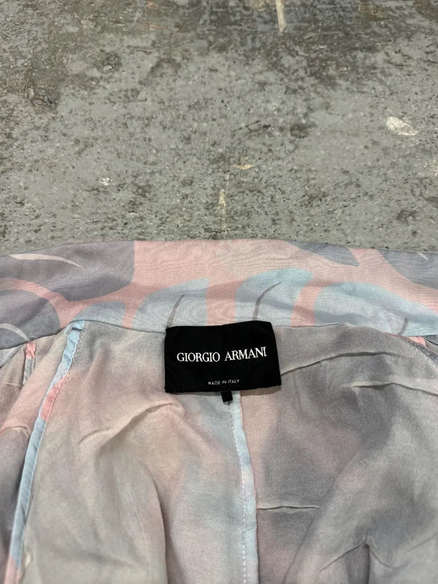 SS2020 Giorgio Armani Full Zip Runway Silk Cloudy Sky Bomber Jacket NCxomeh 10