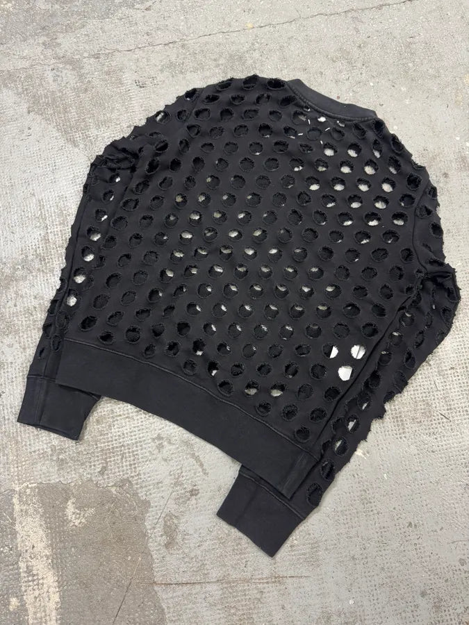 SS2020 Maison Margiela Black Cut Out Crewneck Sweater NpsPKzg 2