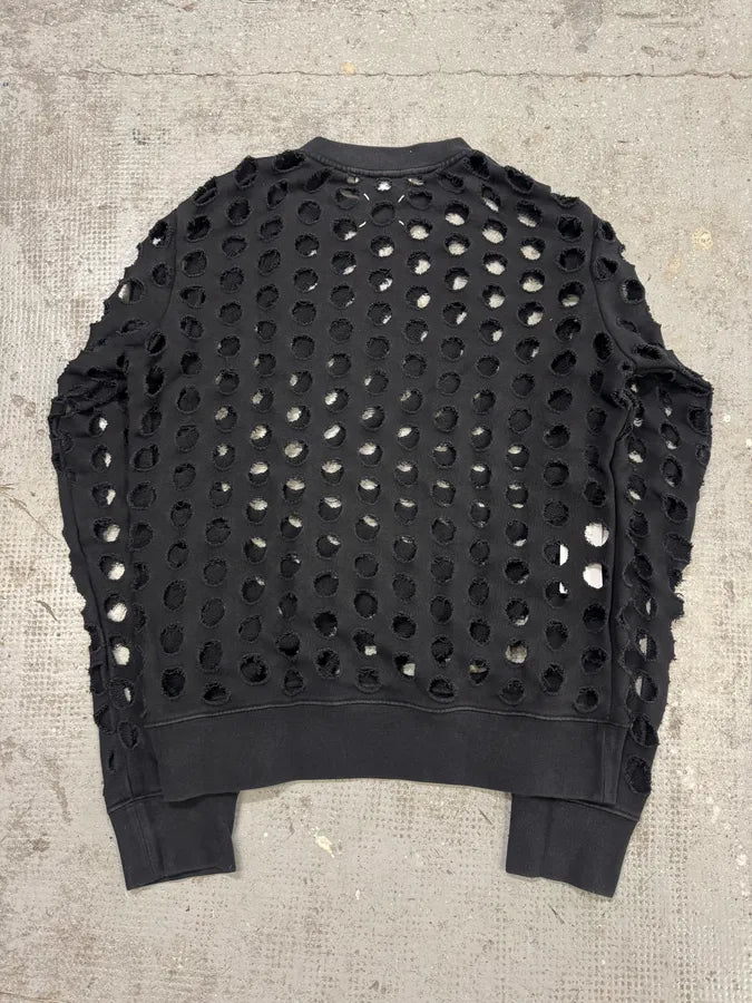 SS2020 Maison Margiela Black Cut Out Crewneck Sweater NpsPKzg 6