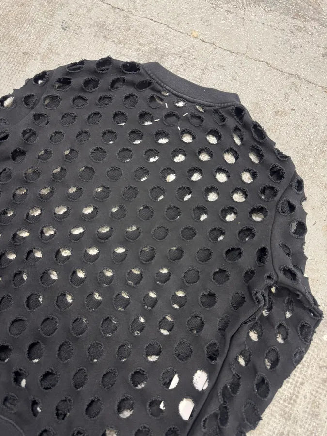 SS2020 Maison Margiela Black Cut Out Crewneck Sweater NpsPKzg 7
