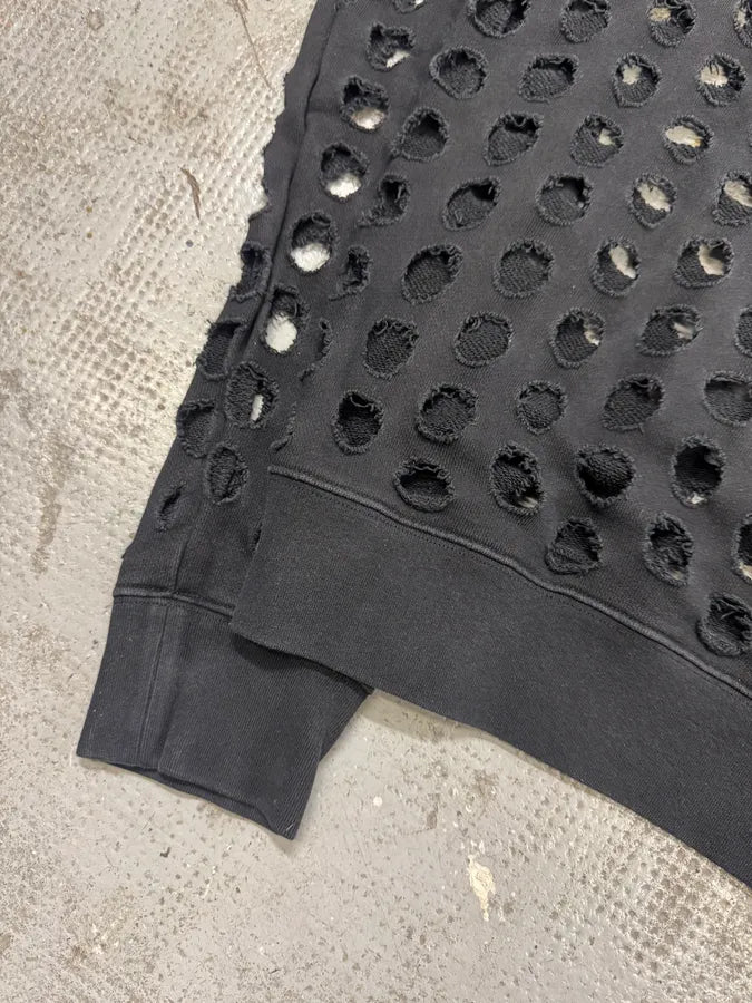 SS2020 Maison Margiela Black Cut Out Crewneck Sweater NpsPKzg 9