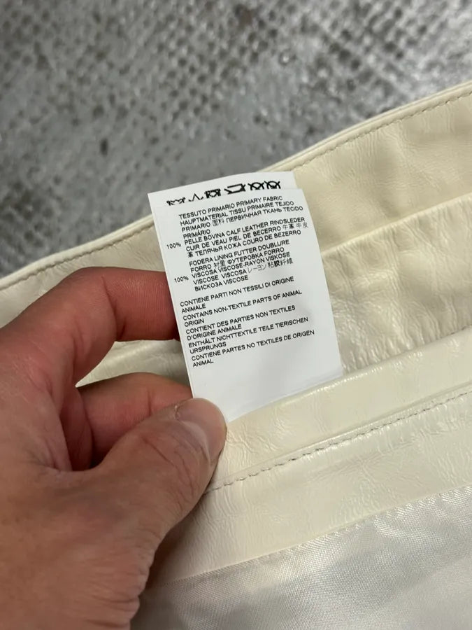 SS2020 Maison Margiela MM6 5 Zip White Leather Biker Jacket sqIVNca 13