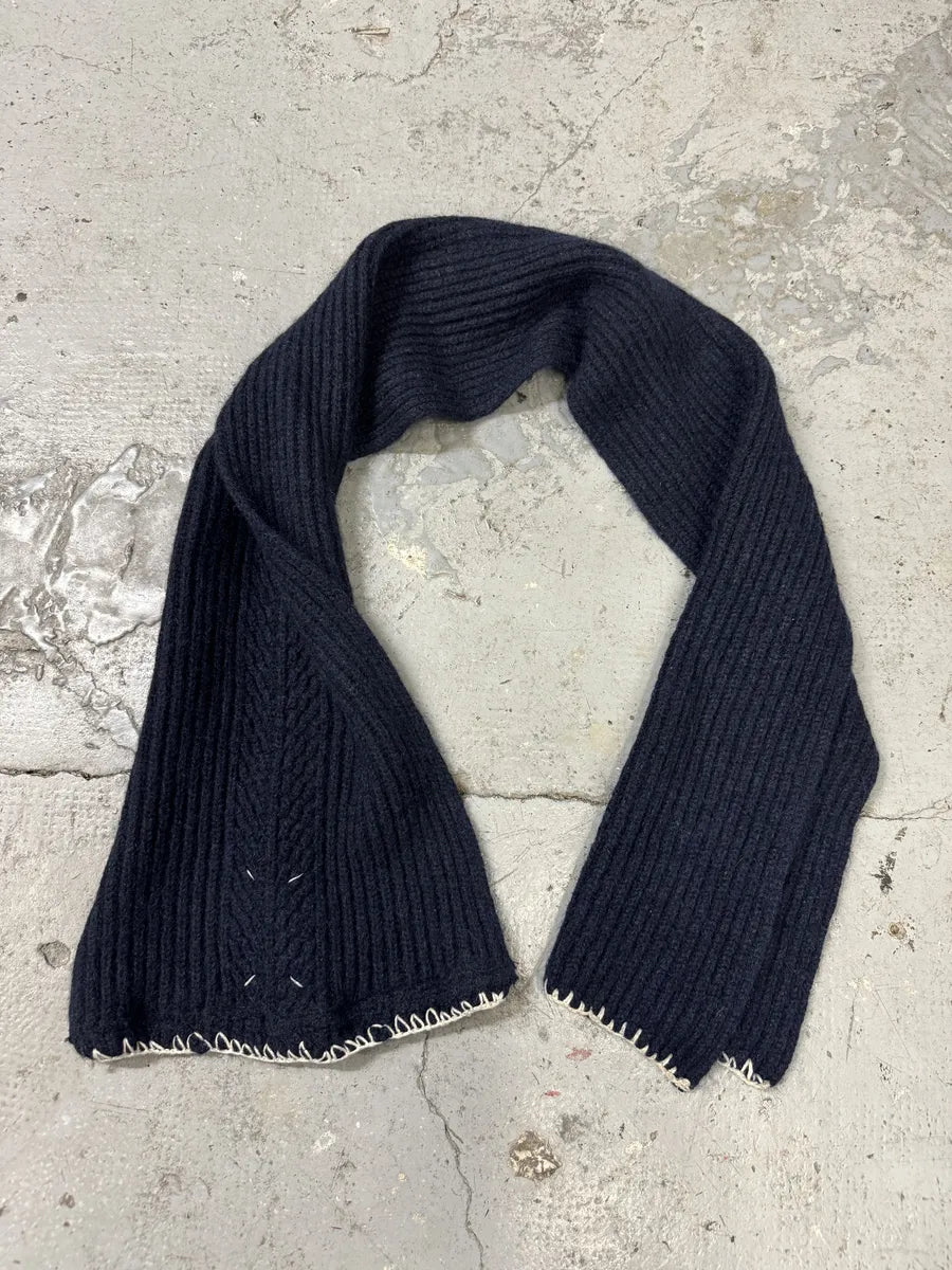 SS2020 Maison Margiela Navy Wool Scarf IJJcEJp 0