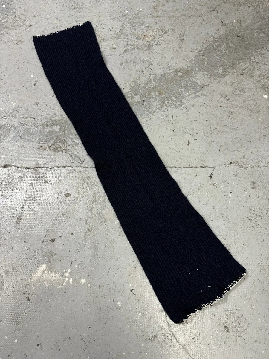 SS2020 Maison Margiela Navy Wool Scarf IJJcEJp 4
