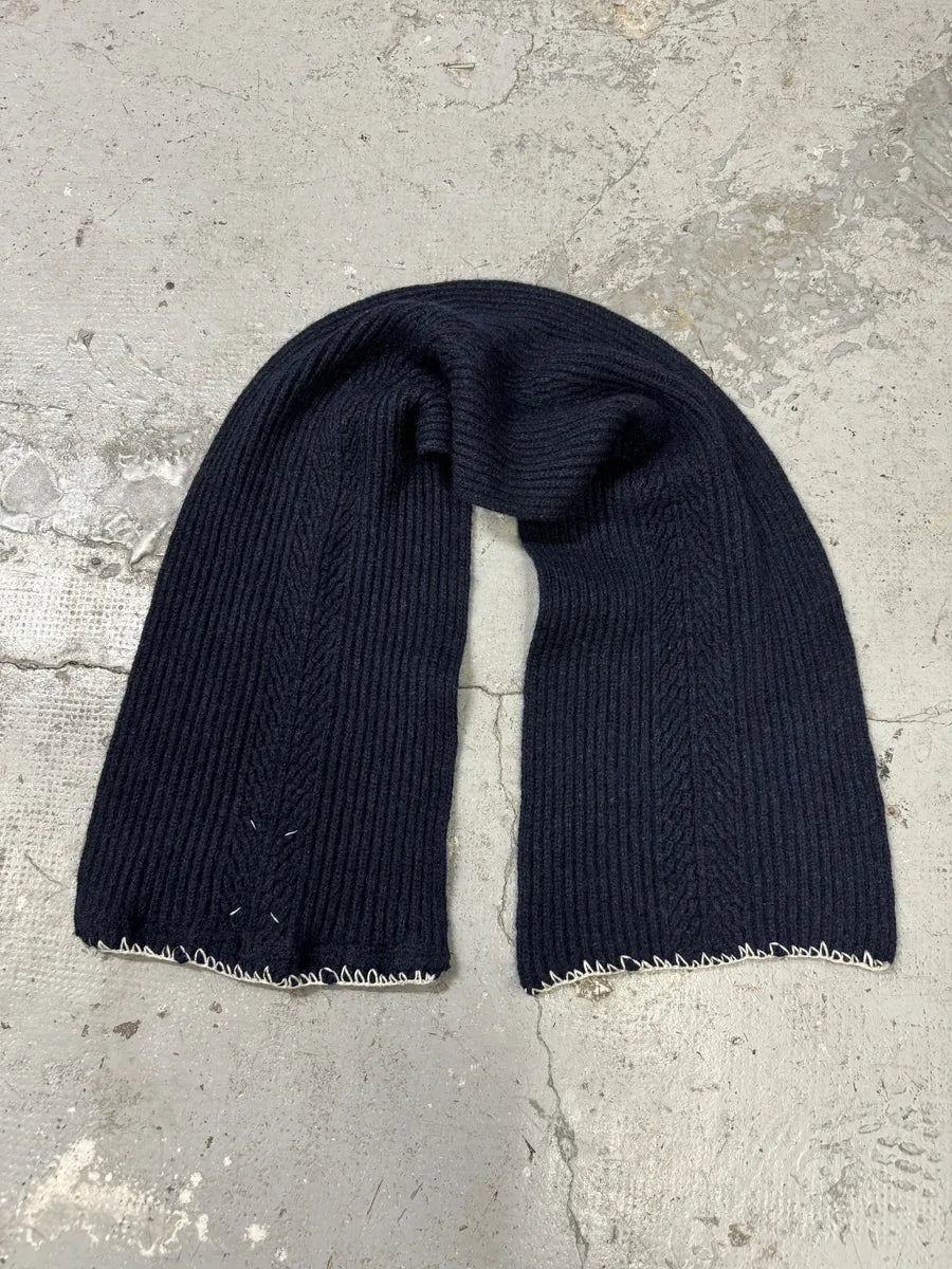 SS2020 Maison Margiela Navy Wool Scarf IJJcEJp 5