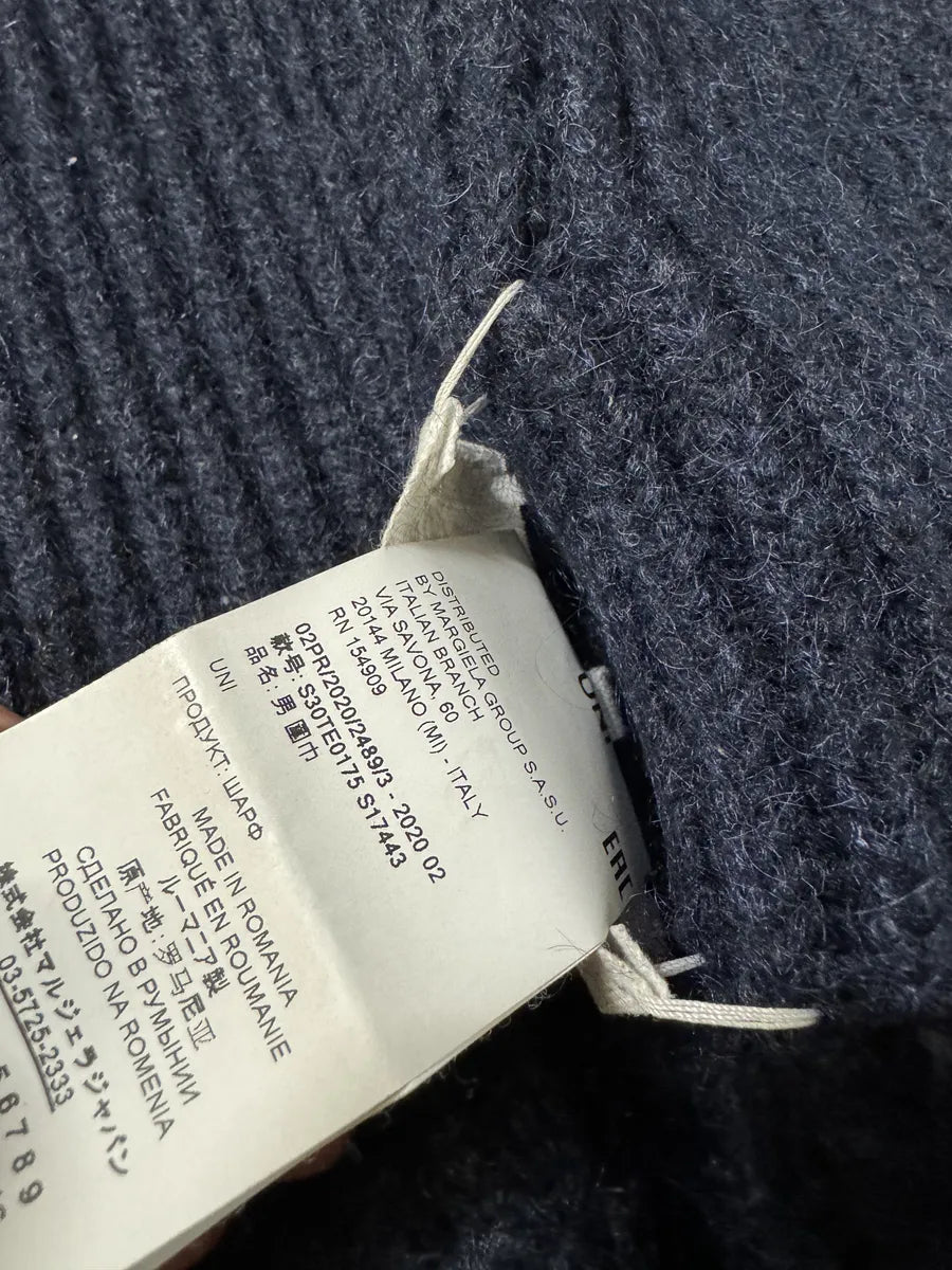 SS2020 Maison Margiela Navy Wool Scarf IJJcEJp 7