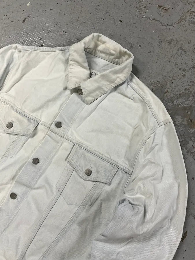 SS2020 Maison Margiela Stonewashed White Denim Jacket GcJWVpj 5