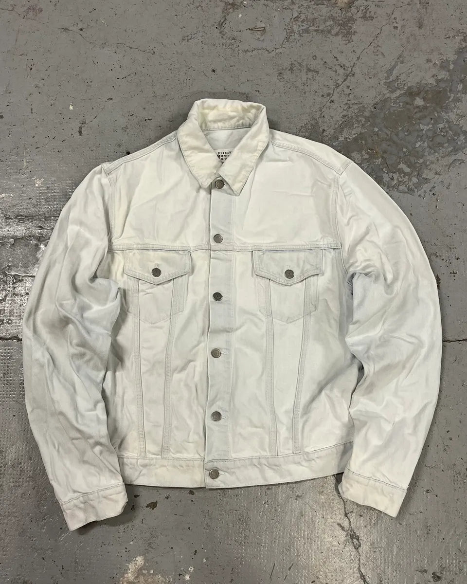 SS2020 Maison Margiela Stonewashed White Denim Jacket GcJWVpj 0