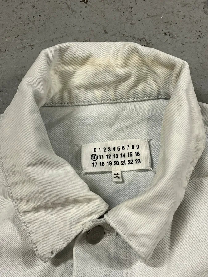 SS2020 Maison Margiela Stonewashed White Denim Jacket GcJWVpj 7