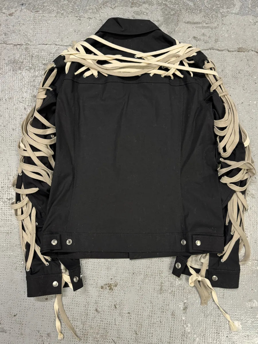 SS2020 Rick Owens Megalaced Tecuatl Black Trucker Jacket ELtGjQZ 1