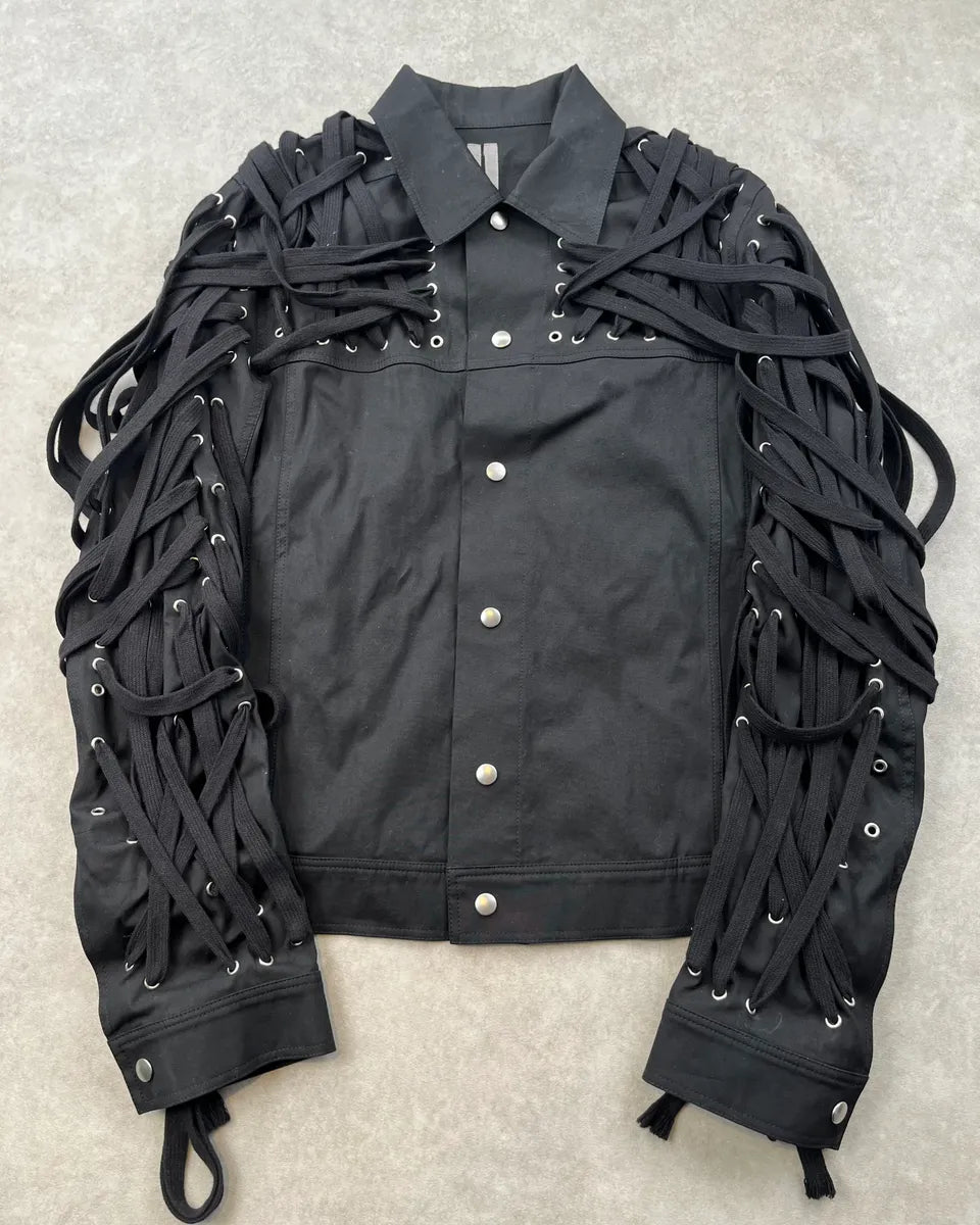 SS2020 Rick Owens Tactual Megalaced Black Dark Jacket ffvLYzj 0