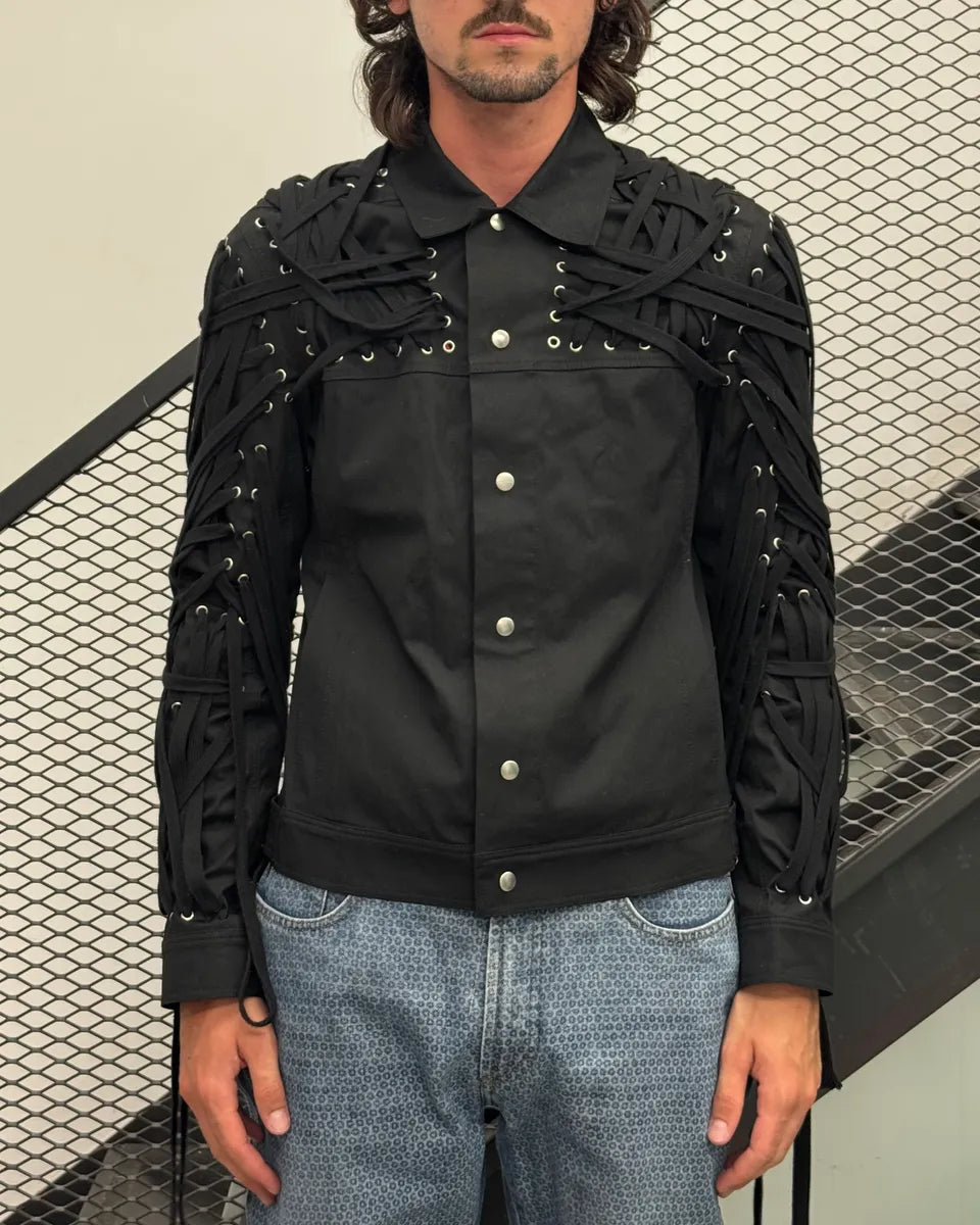 SS2020 Rick Owens Tactual Megalaced Black Dark Jacket ffvLYzj 1