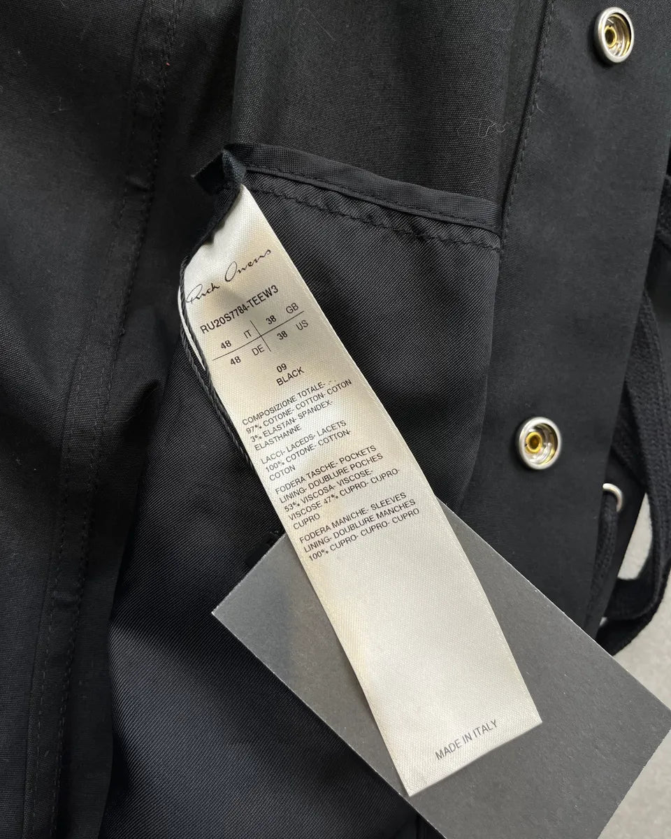 SS2020 Rick Owens Tactual Megalaced Black Dark Jacket ffvLYzj 10