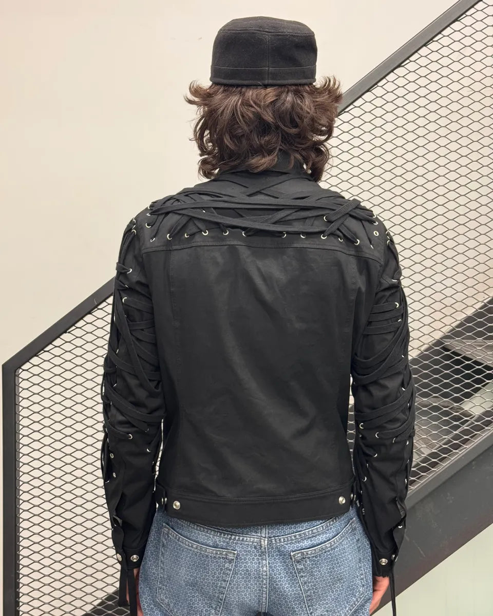 SS2020 Rick Owens Tactual Megalaced Black Dark Jacket ffvLYzj 2