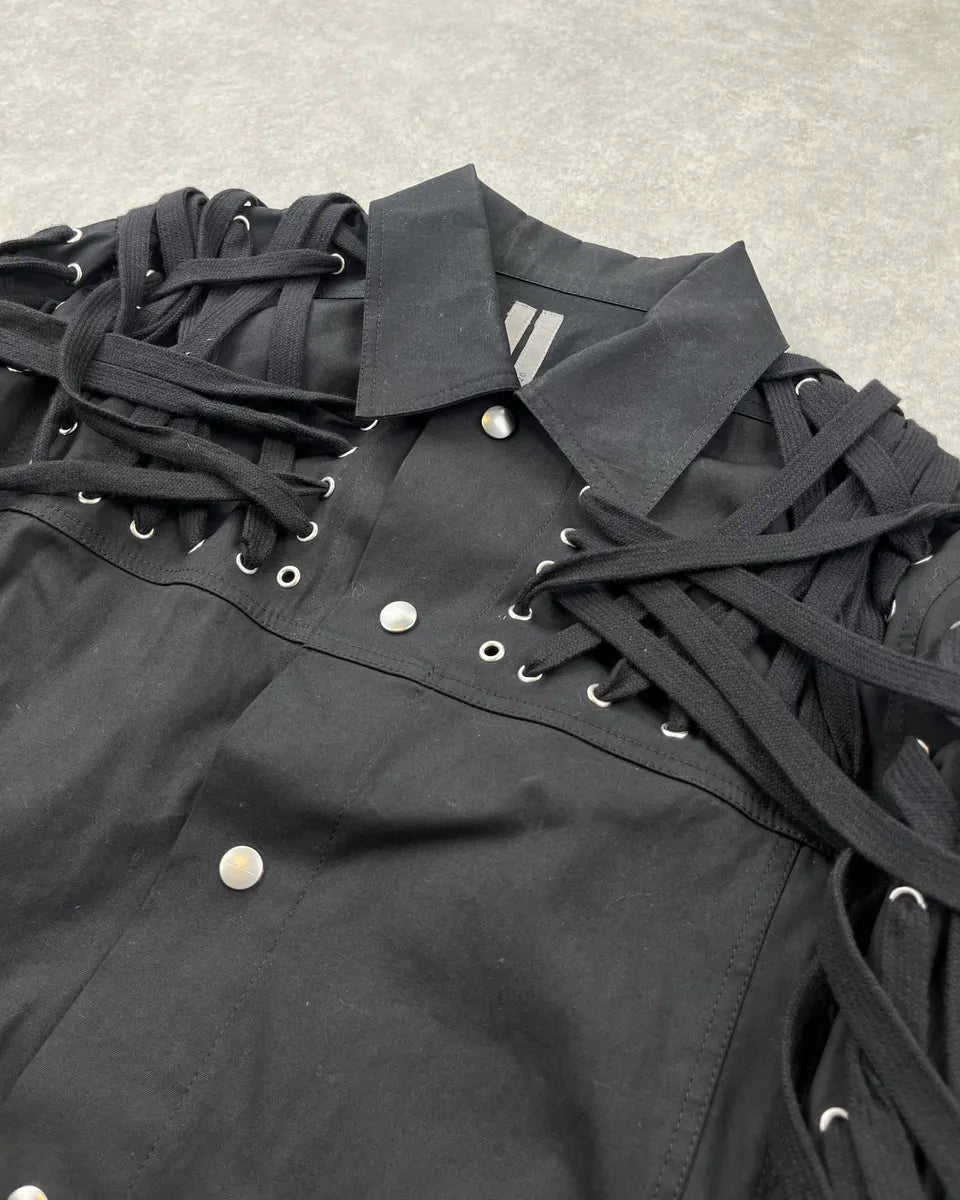 SS2020 Rick Owens Tactual Megalaced Black Dark Jacket ffvLYzj 4