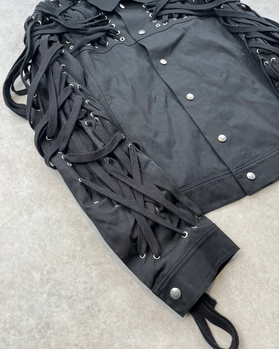SS2020 Rick Owens Tactual Megalaced Black Dark Jacket ffvLYzj 5