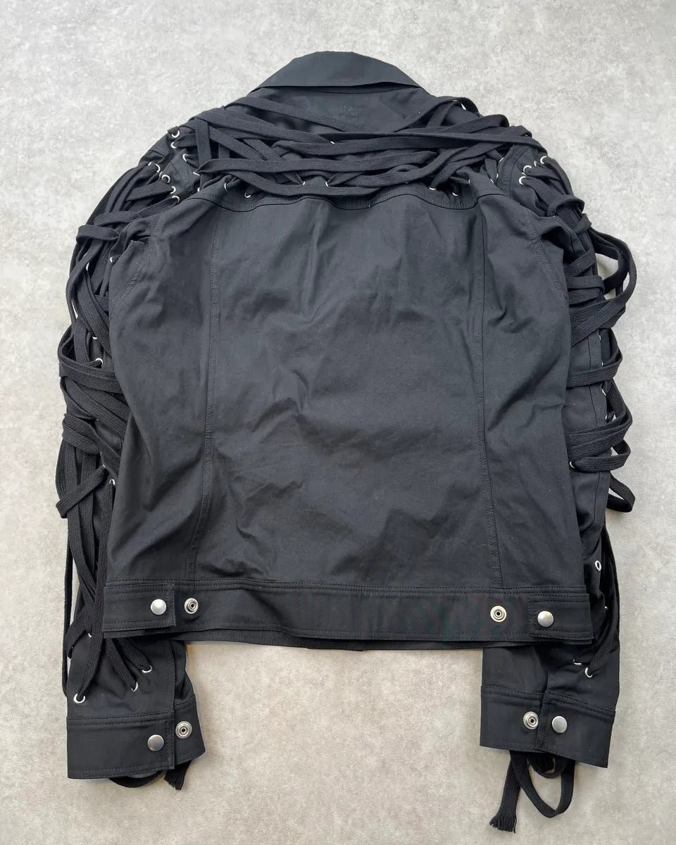 SS2020 Rick Owens Tactual Megalaced Black Dark Jacket ffvLYzj 6