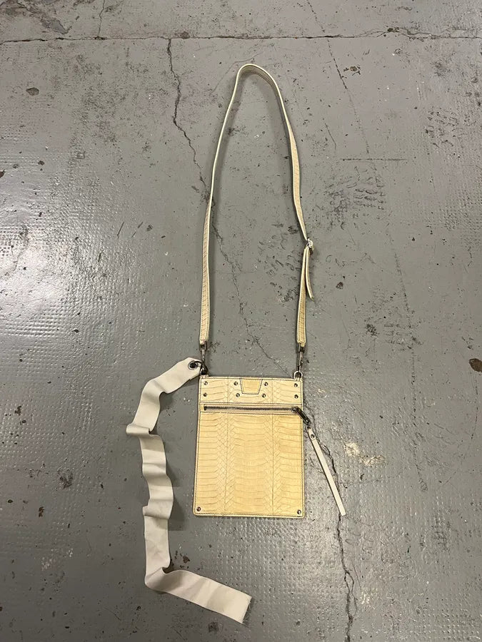 SS2020 Rick Owens Tecuatl Python Leather Creamy White Shoulder Bag YlQsZAJ 1