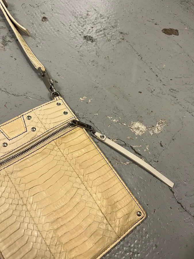 SS2020 Rick Owens Tecuatl Python Leather Creamy White Shoulder Bag YlQsZAJ 3