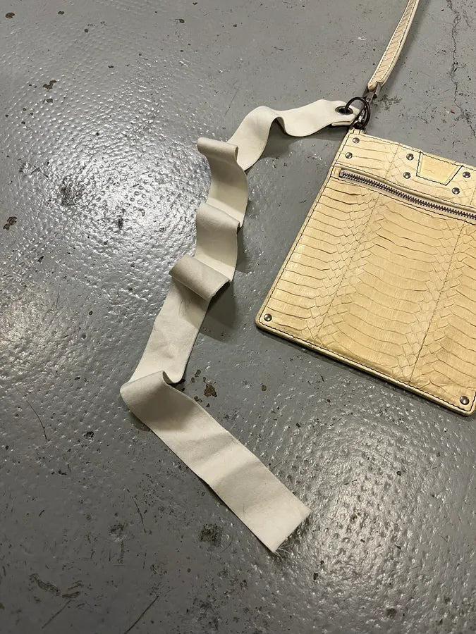 SS2020 Rick Owens Tecuatl Python Leather Creamy White Shoulder Bag YlQsZAJ 4