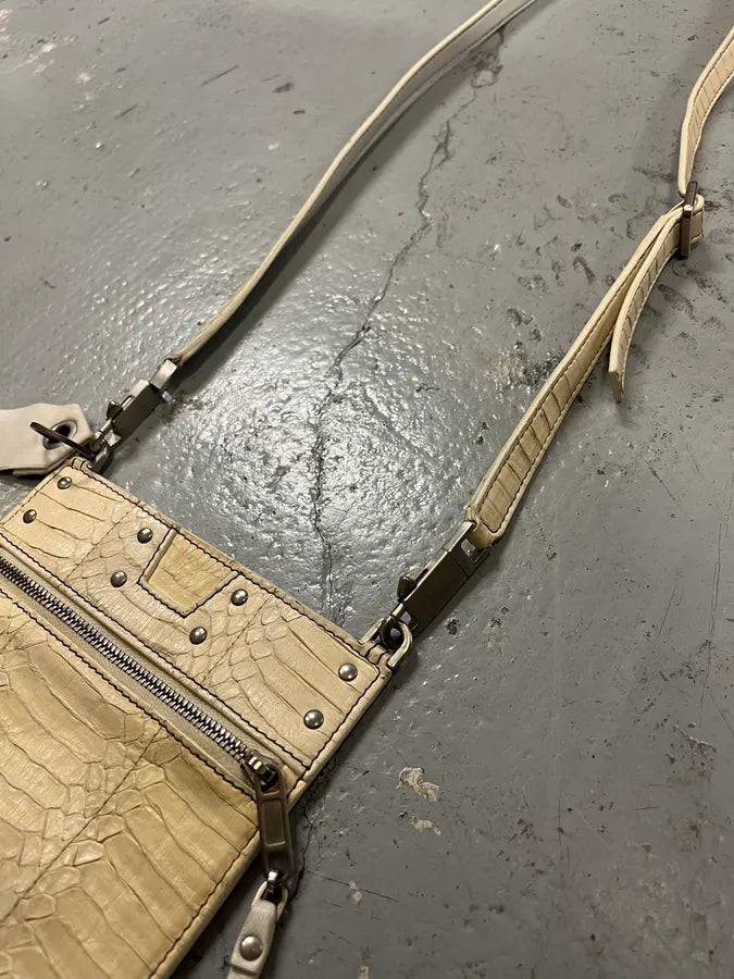 SS2020 Rick Owens Tecuatl Python Leather Creamy White Shoulder Bag YlQsZAJ 5