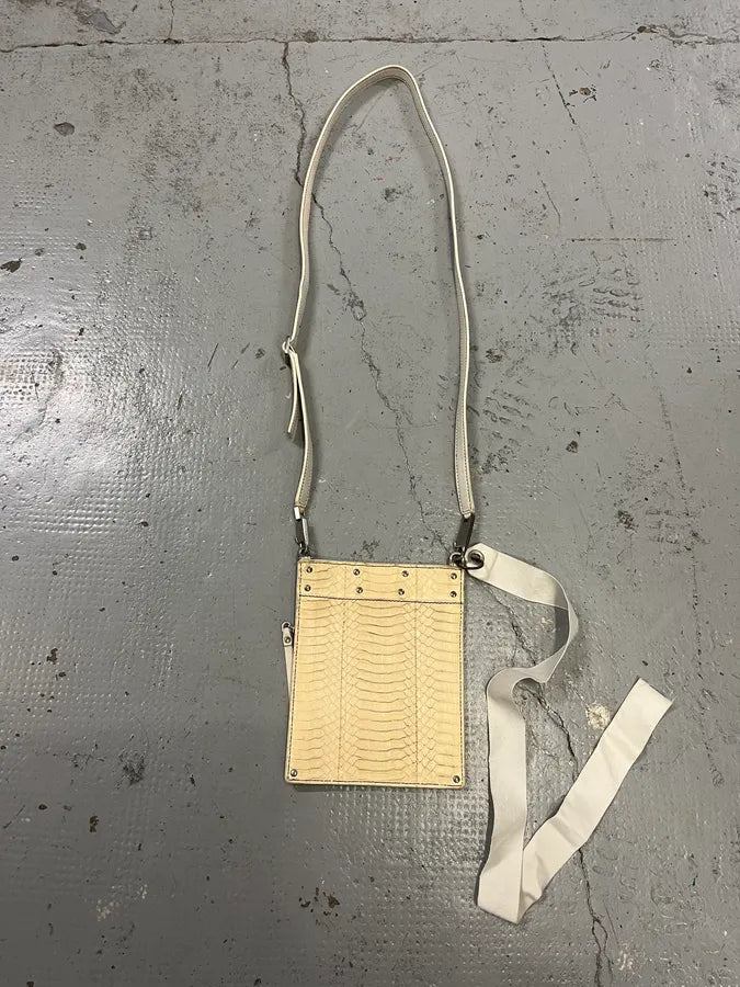 SS2020 Rick Owens Tecuatl Python Leather Creamy White Shoulder Bag YlQsZAJ 6