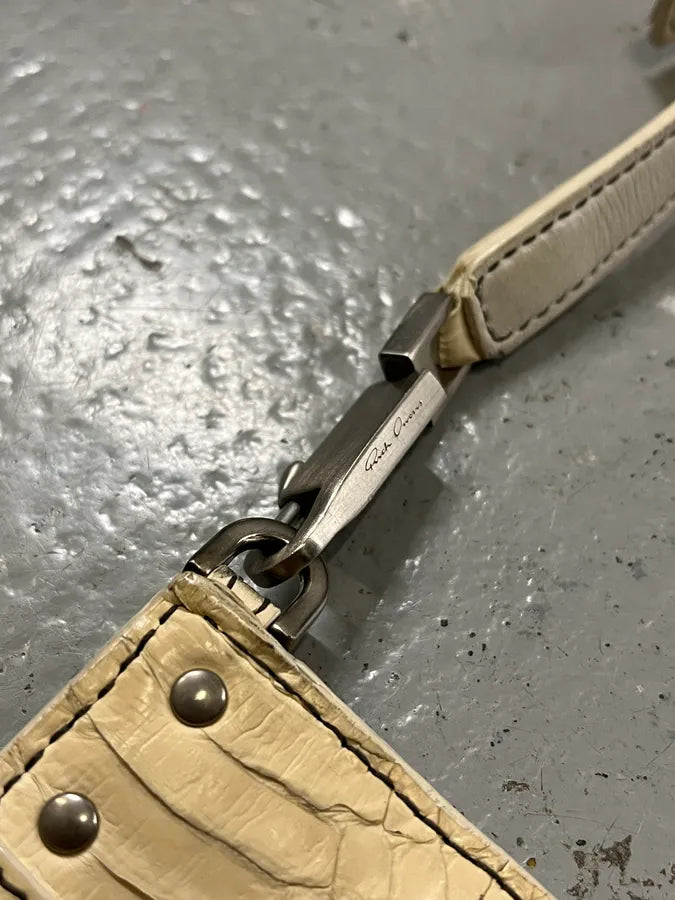 SS2020 Rick Owens Tecuatl Python Leather Creamy White Shoulder Bag YlQsZAJ 7