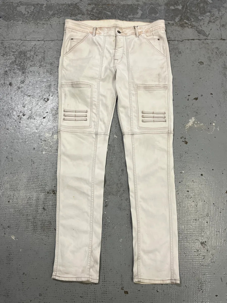 SS2020 Rick Owens White Avant-Garde Biker Slim Jeans yBCmfCn 4